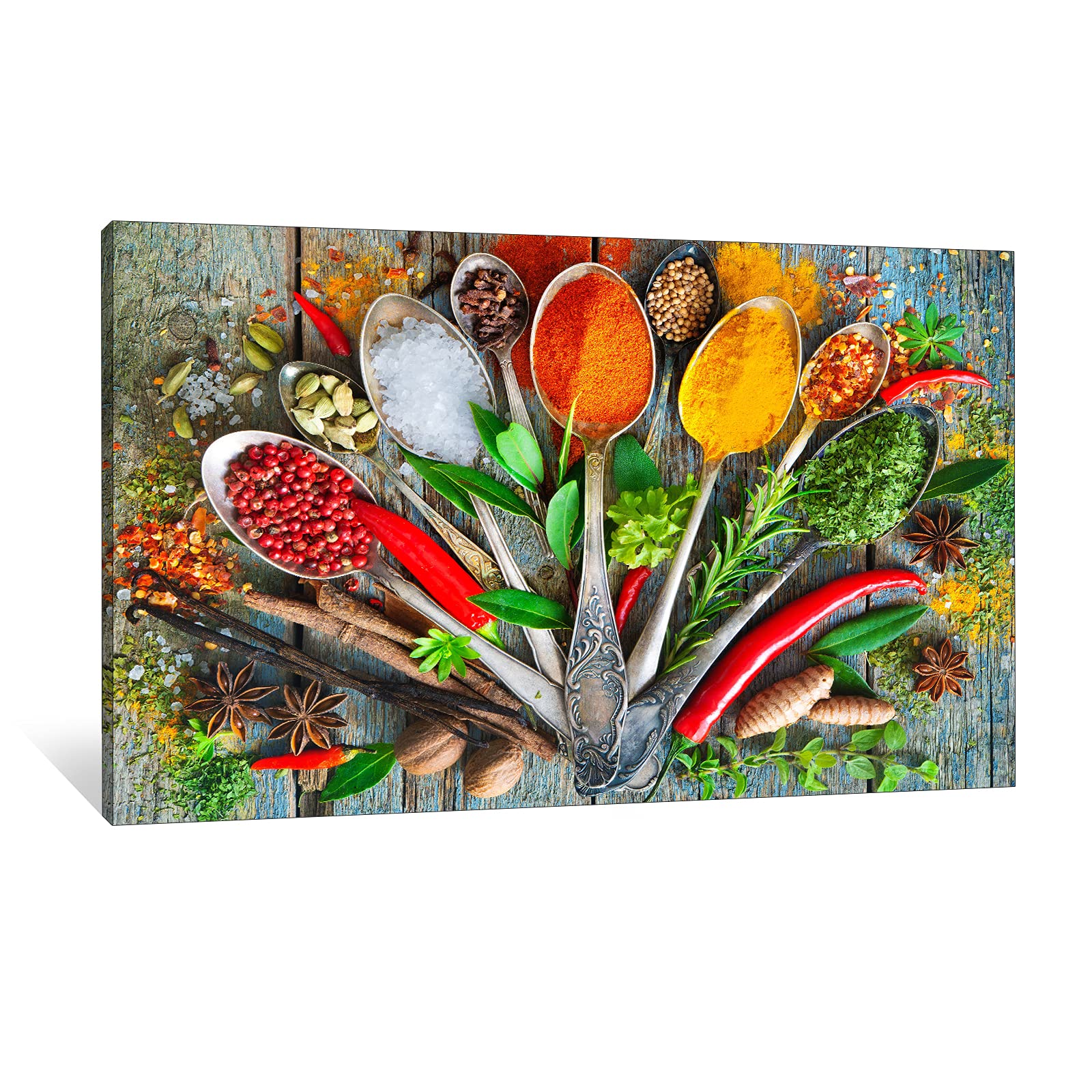 Amazon.com: Kitchen Wall Art - Vintage Herbs & Spices Canvas